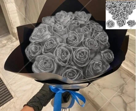 30/50 pcs 7/6 cm Glitter Artificial Rose