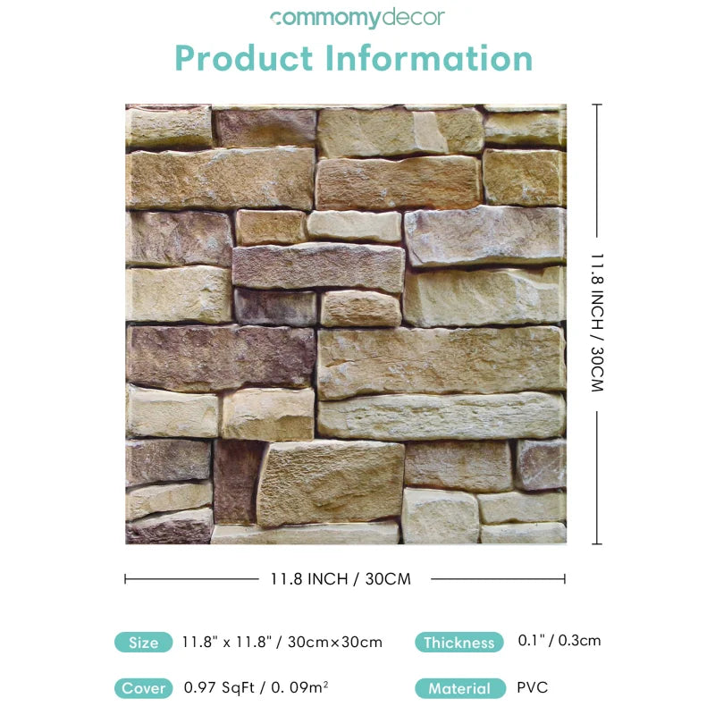 10pcs 3D Tile Wall Panel