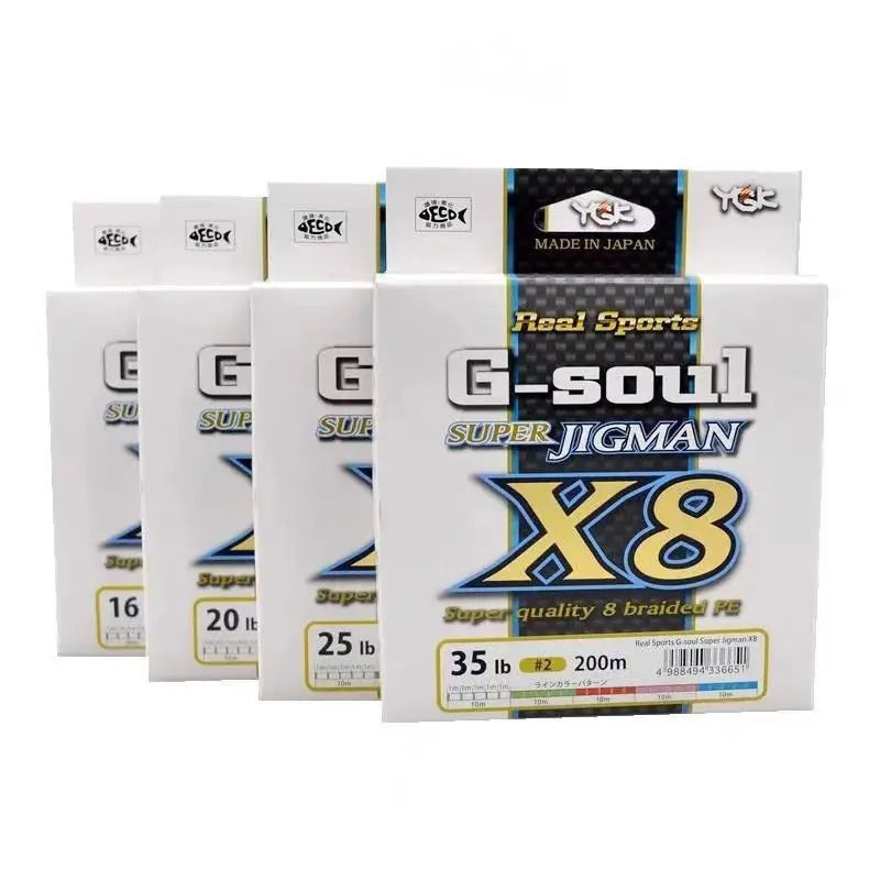 Japan YGK G-SOUL X8 JIGMAN 8 Braided Multicolour Fishing Line