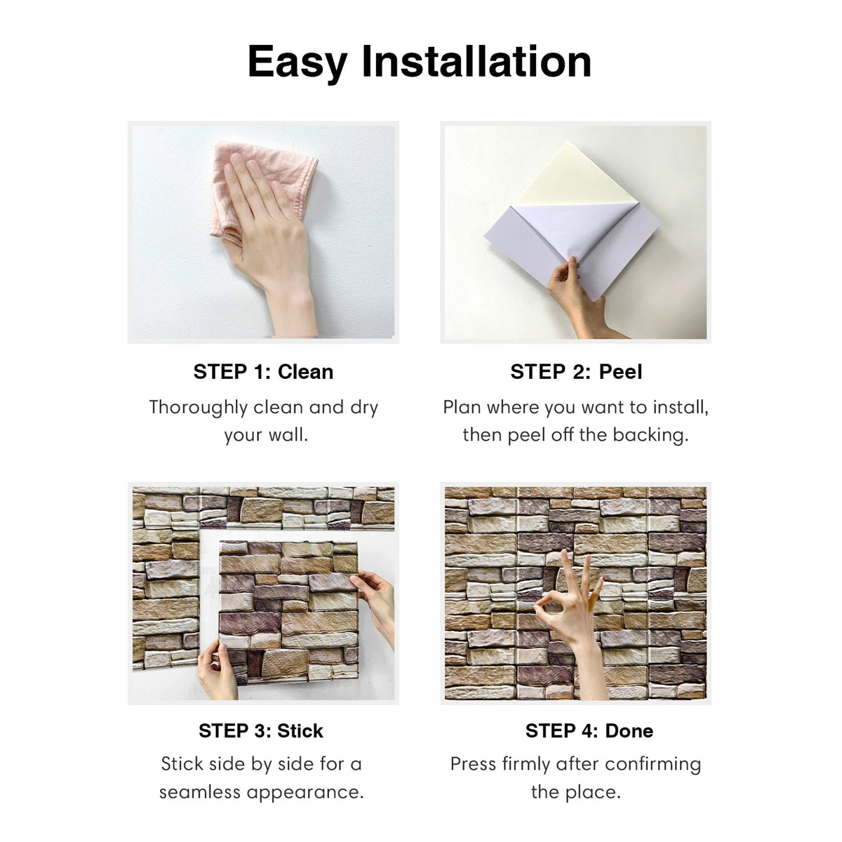 10pcs 3D Tile Wall Panel