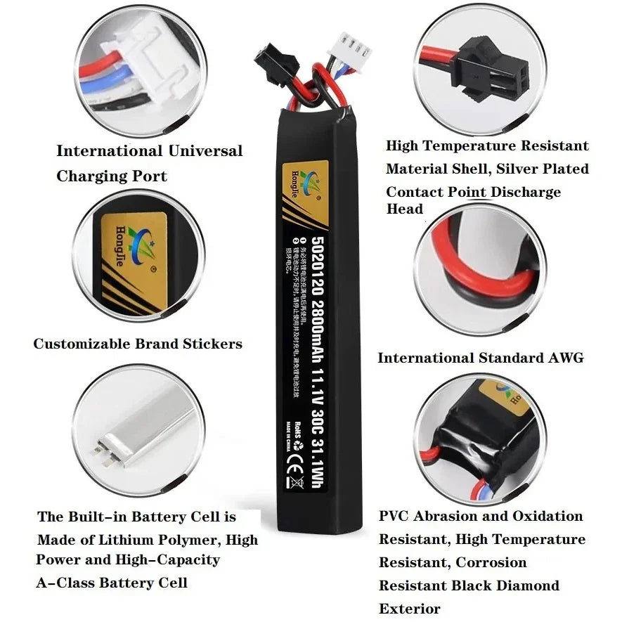 LiPo battery 11.1V 3S 2800mAh 30C 31.1W