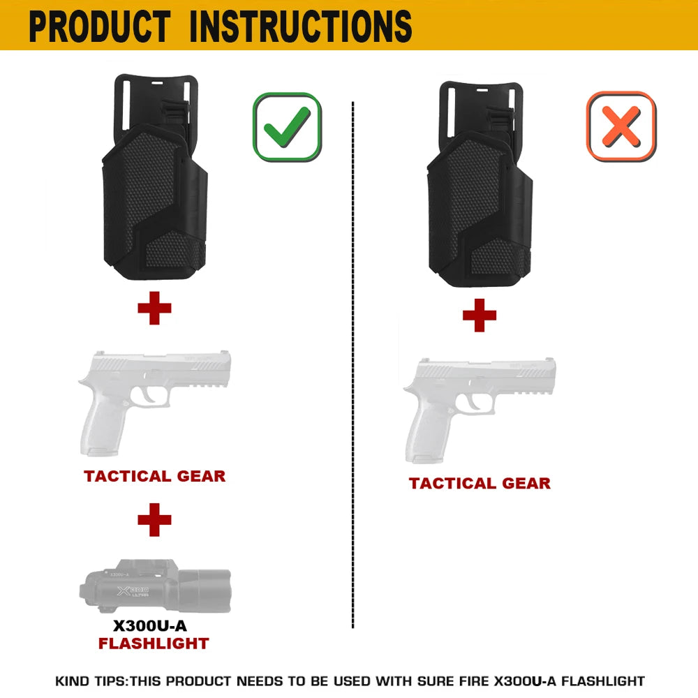 Tactical Surefir X300U Flashlight Universal Holster