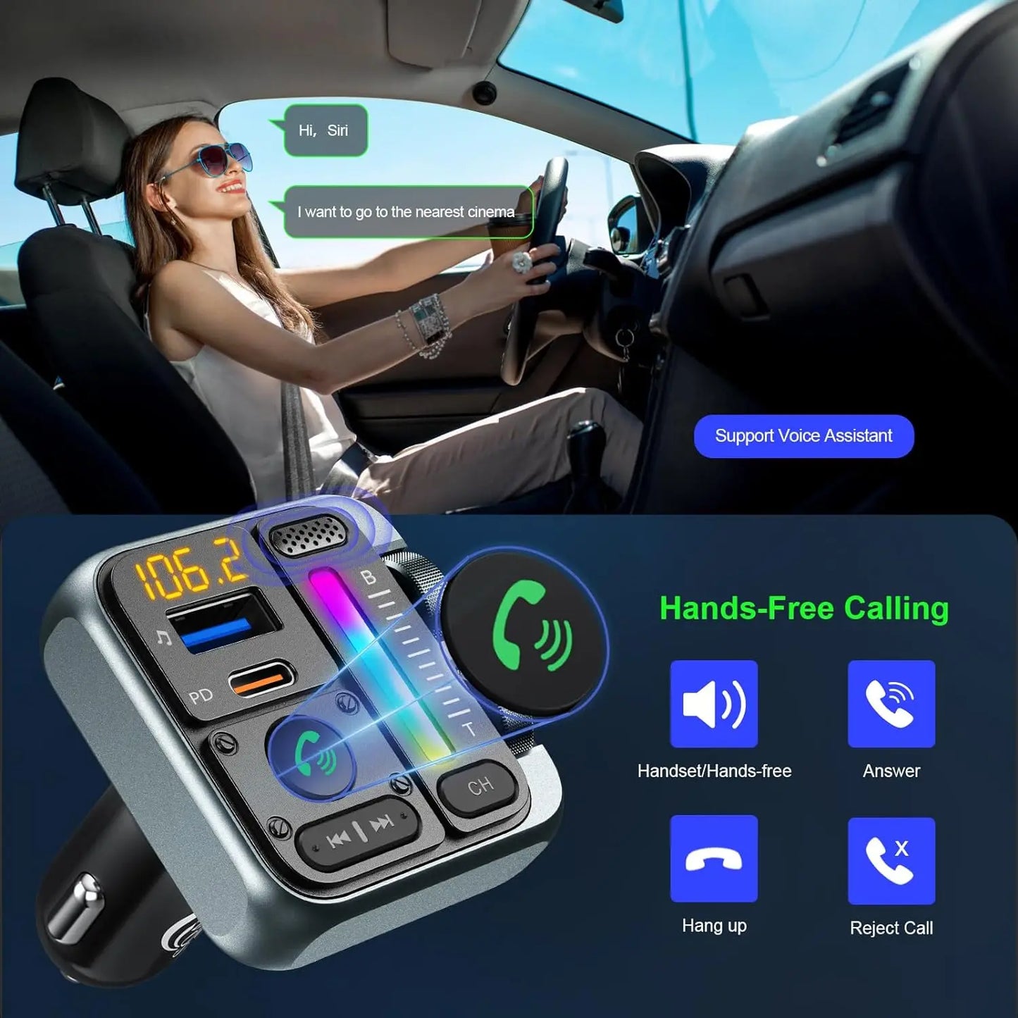 LOLOAGO Bluetooth 5.3 Car Stereo & Charger