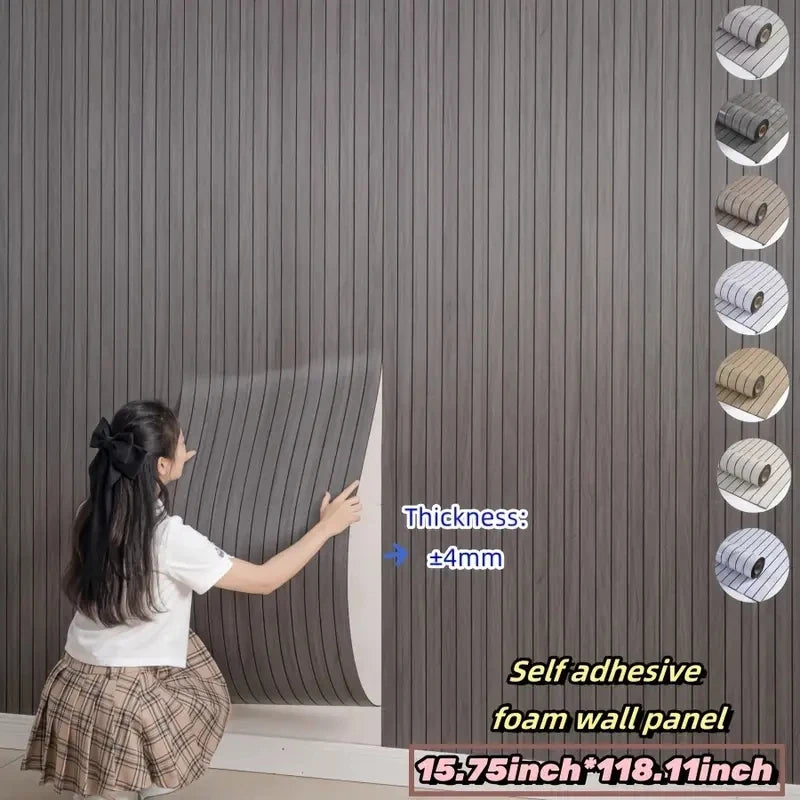 3D wood grain self-adhesive wallpaper