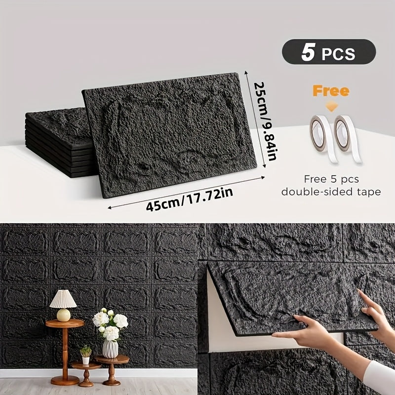 5pcs 3D Decorative Wall Panel 45x25cm