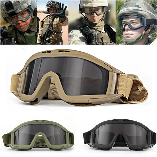 Tactical Goggles with 3 Lens, Balistic protection