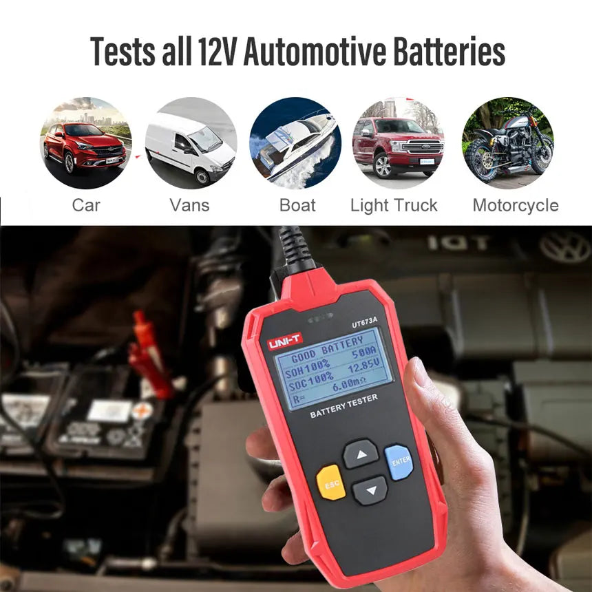 UNI-TUT673A/UT675A Battery Tester