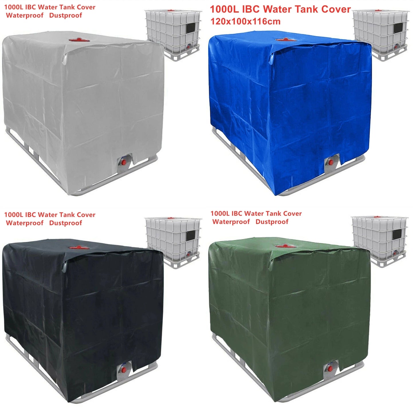 1000 liters IBC container aluminum foil waterproof and dustproof cover