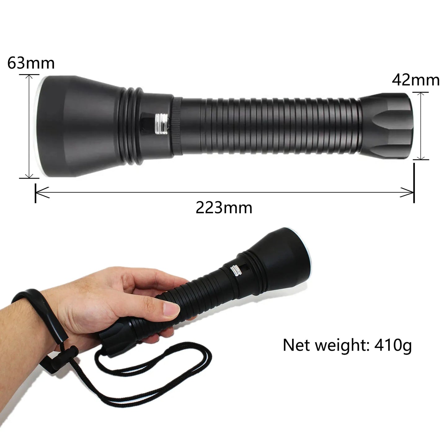 Underwater Diving Flashlight 26650