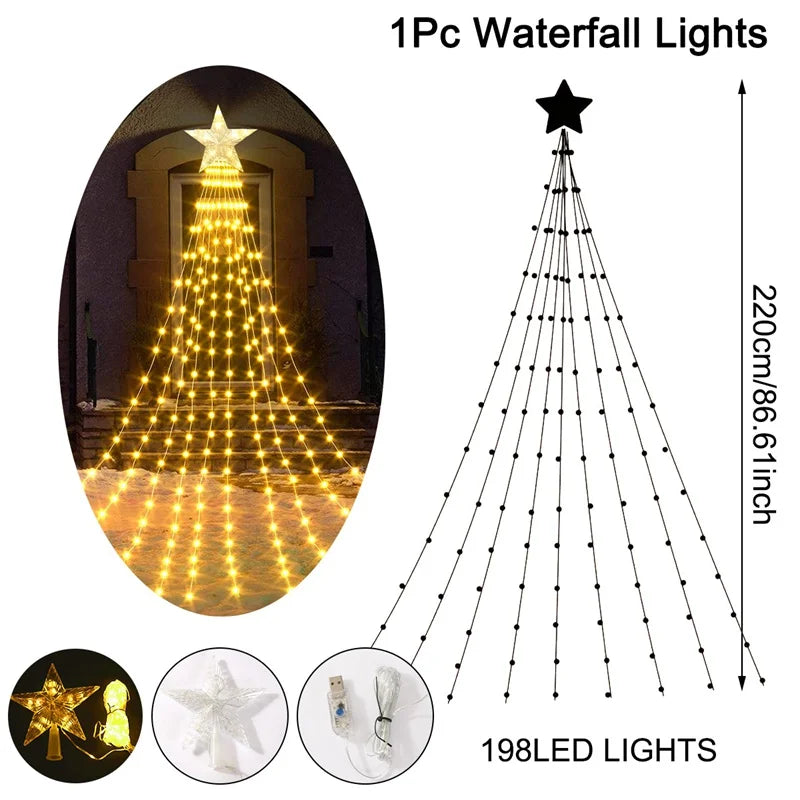 LED Star Waterfall Christmas Lights