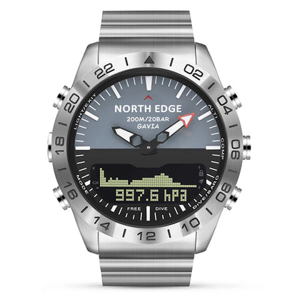 NORTH EDGE Stainless Steel Digital Diving Watch