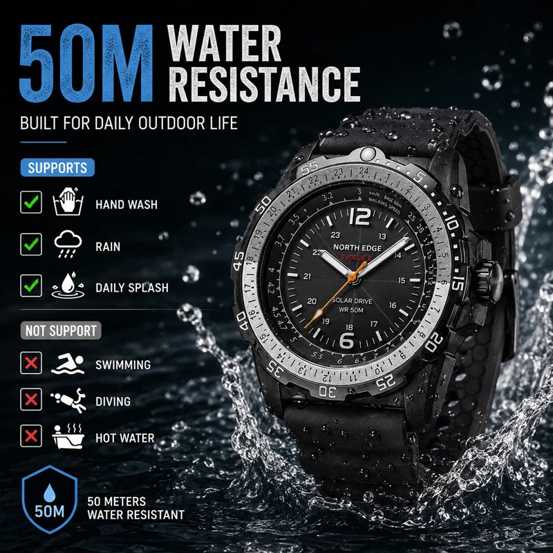 NORTH EDGE TRITON Men's Military-Inspired Stainless Steel Watch