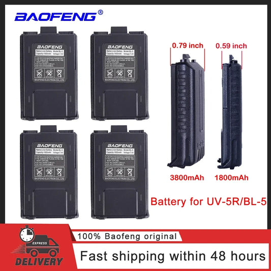 Battery for Baofeng  UV-5R UV-5RE DM-5R Plus BF-F8 RT-5R RT5 BL-5