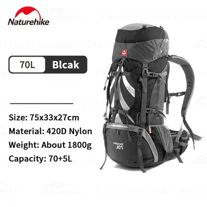 Naturehike 70+5L Camping Backpack Hiking