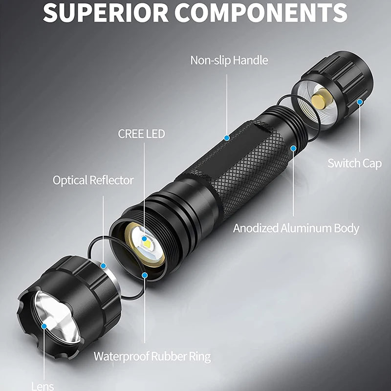 Tactical Flashlight 1200 Lumen LED