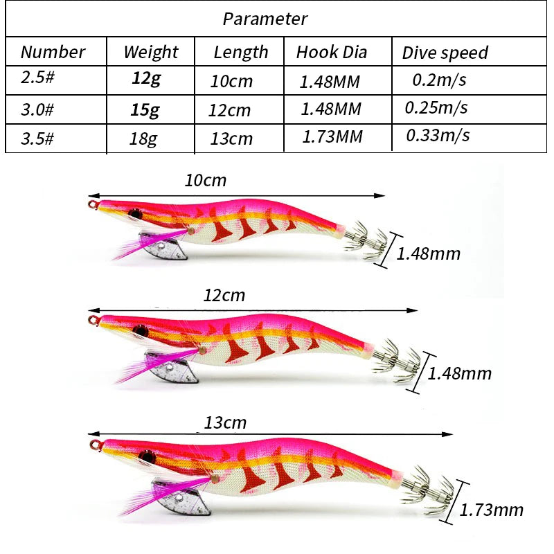 10Pcs Luminous Squid Hook Bait
