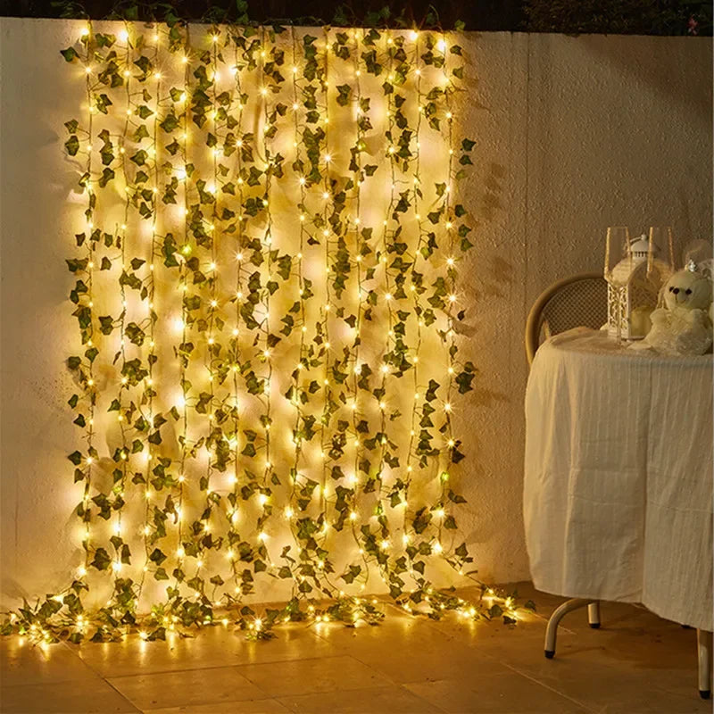 Flower Green Leaf String Lights