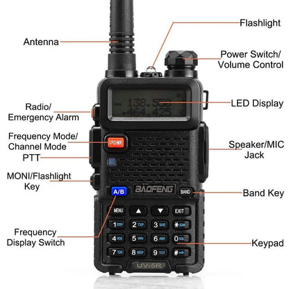 2 τμχ BAOFENG UV-5R 5W Dual Band Radio