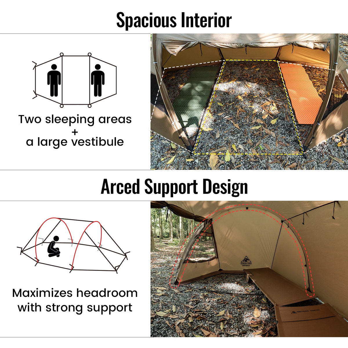 OneTigris Raven 2-Person 4-Season Tunnel Hot Tent