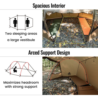 OneTigris Raven 2-Person 4-Season Tunnel Hot Tent