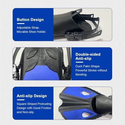 Diving Goggles and Adjustable Fins