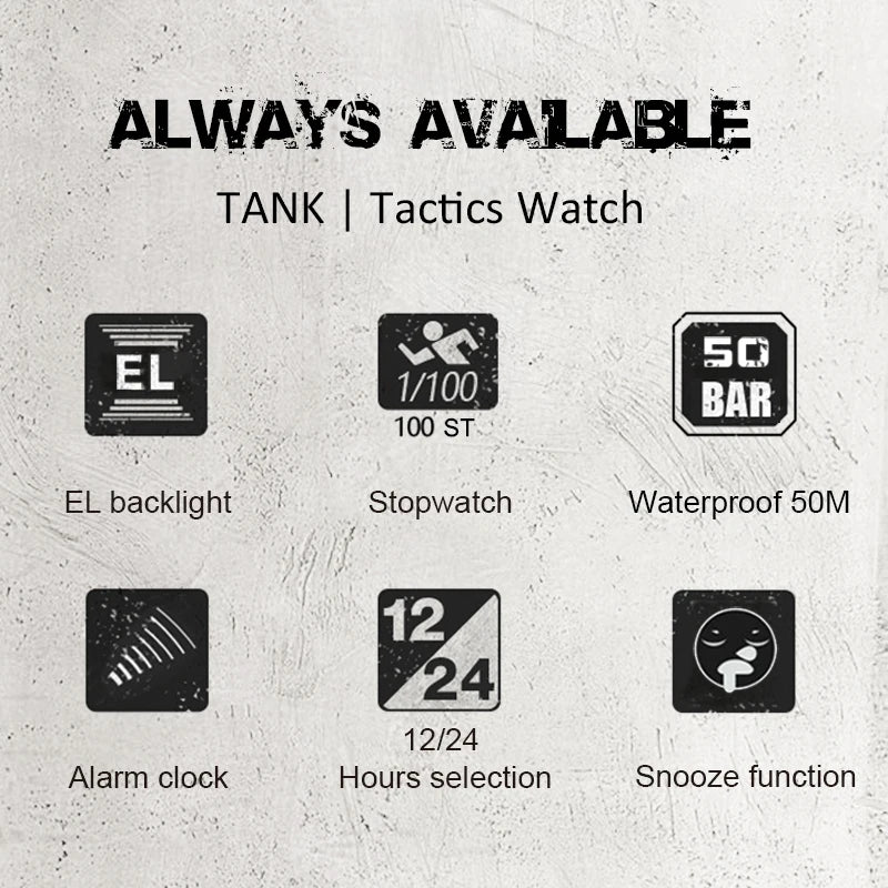NORTH EDGE TANK Men's Digital Military Sports Watch