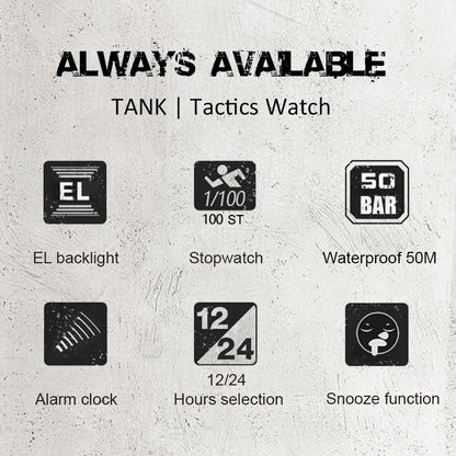 NORTH EDGE TANK Men's Digital Military Sports Watch