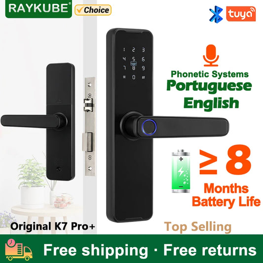 RAYKUBE Biometric Fingerprint Door Lock K7 Pro+ Smart Lock