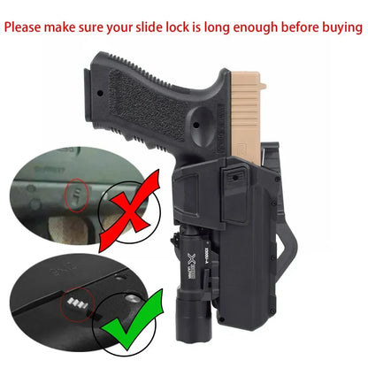 Glock 17 19 Holster Fit Surefire X400 X300 Flashlight
