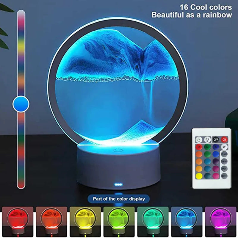 LED RGB Sandscape Lamp 3D Moving Sand