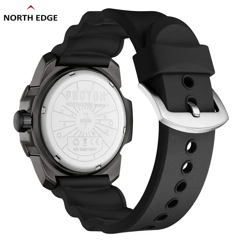 Black watch with a detailed face on a white background