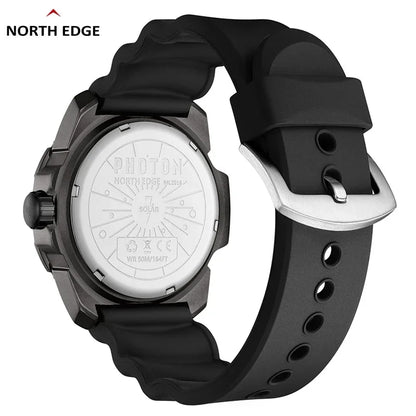 Black watch with a detailed face on a white background