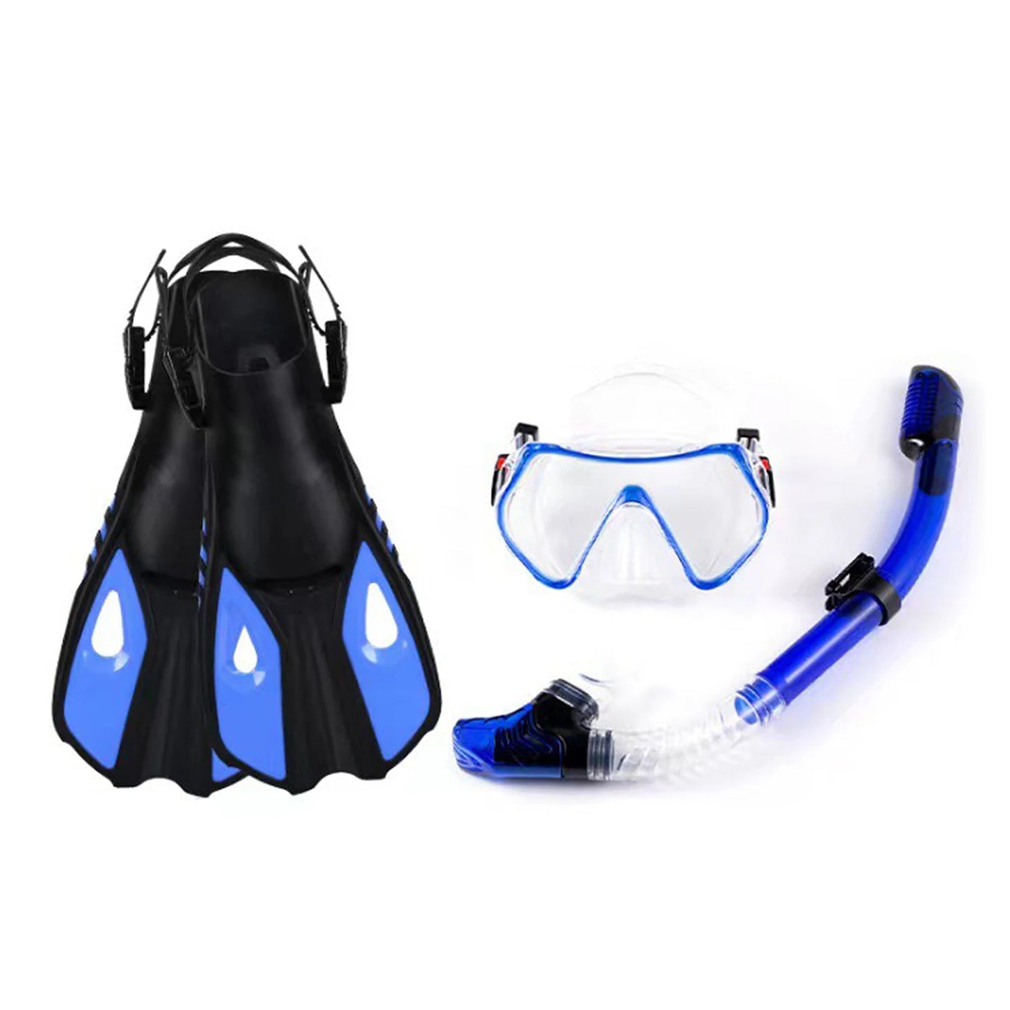 Diving Goggles and Adjustable Fins