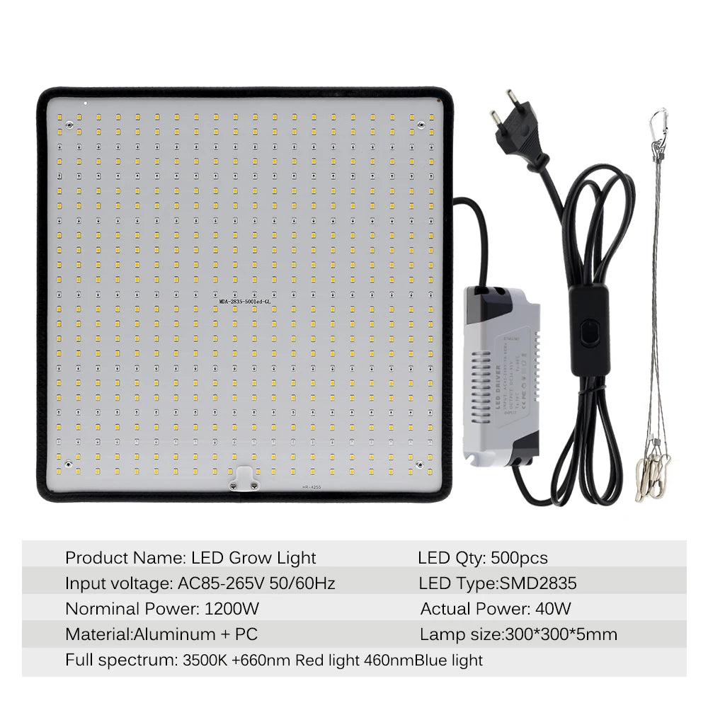 LED Grow Light Full Spectrum Phyto Lamp AC85-240V 40W