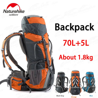 Naturehike 70+5L Camping Backpack Hiking