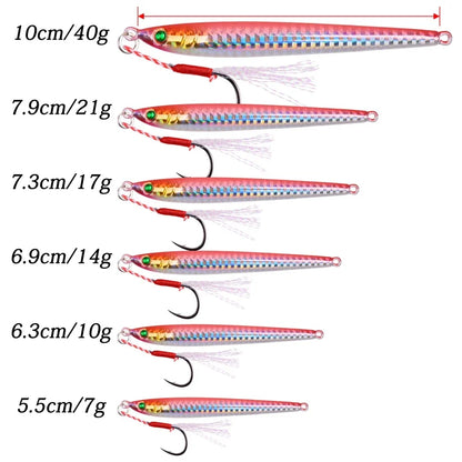 5 τμχ Slow Long Metal Jig 