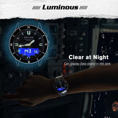 NORTH EDGE Digital Outdoor Sports Watch – Altimeter, Barometer & Compass