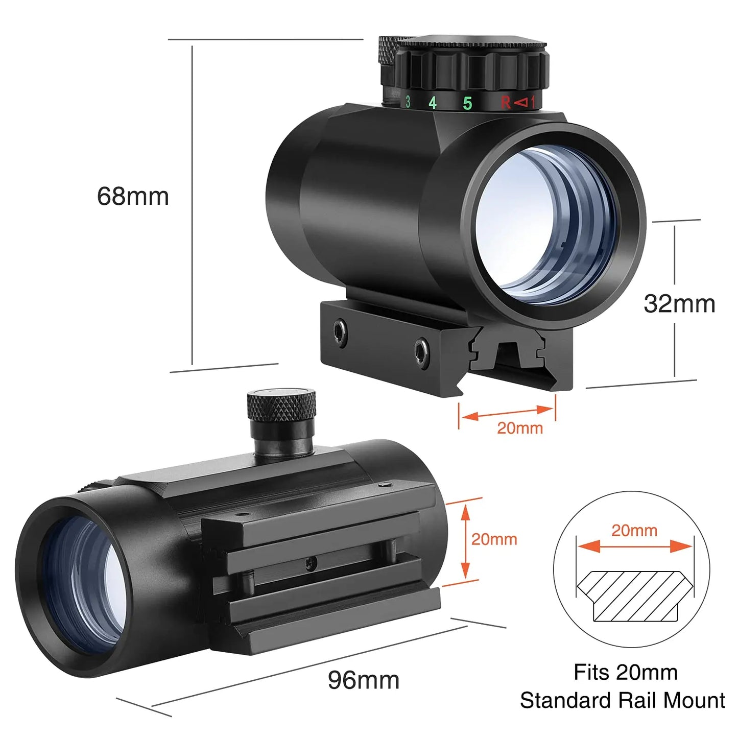 MidTen Rifle Red  Dot Sight