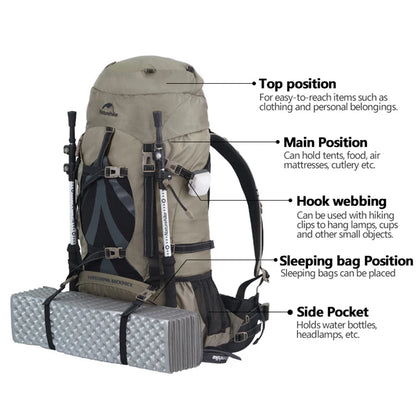 Naturehike Professional Outdoor Hiking Bag 70L