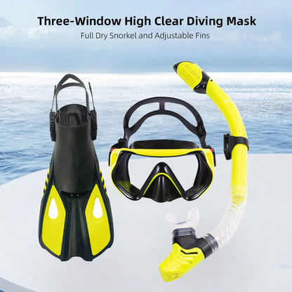 Diving Goggles and Adjustable Fins
