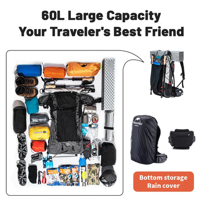 Naturehike Hiking Backpack Outdoor Sports Bag 60+5L