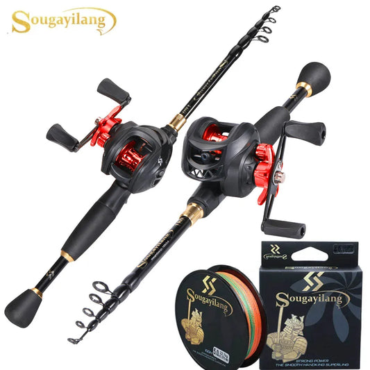 Combo Telescopic Fishing Rod and 7.2:1 High Speed Fishing Reel with 150M Line Pesca