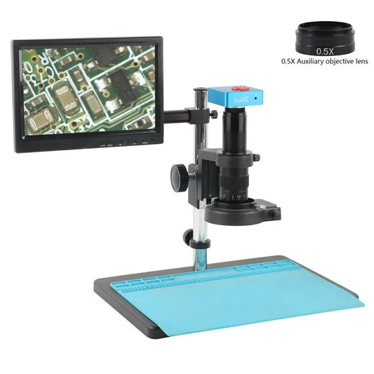55MP 4K Industrial Microscope Stand 10.1 Inch Display Set
