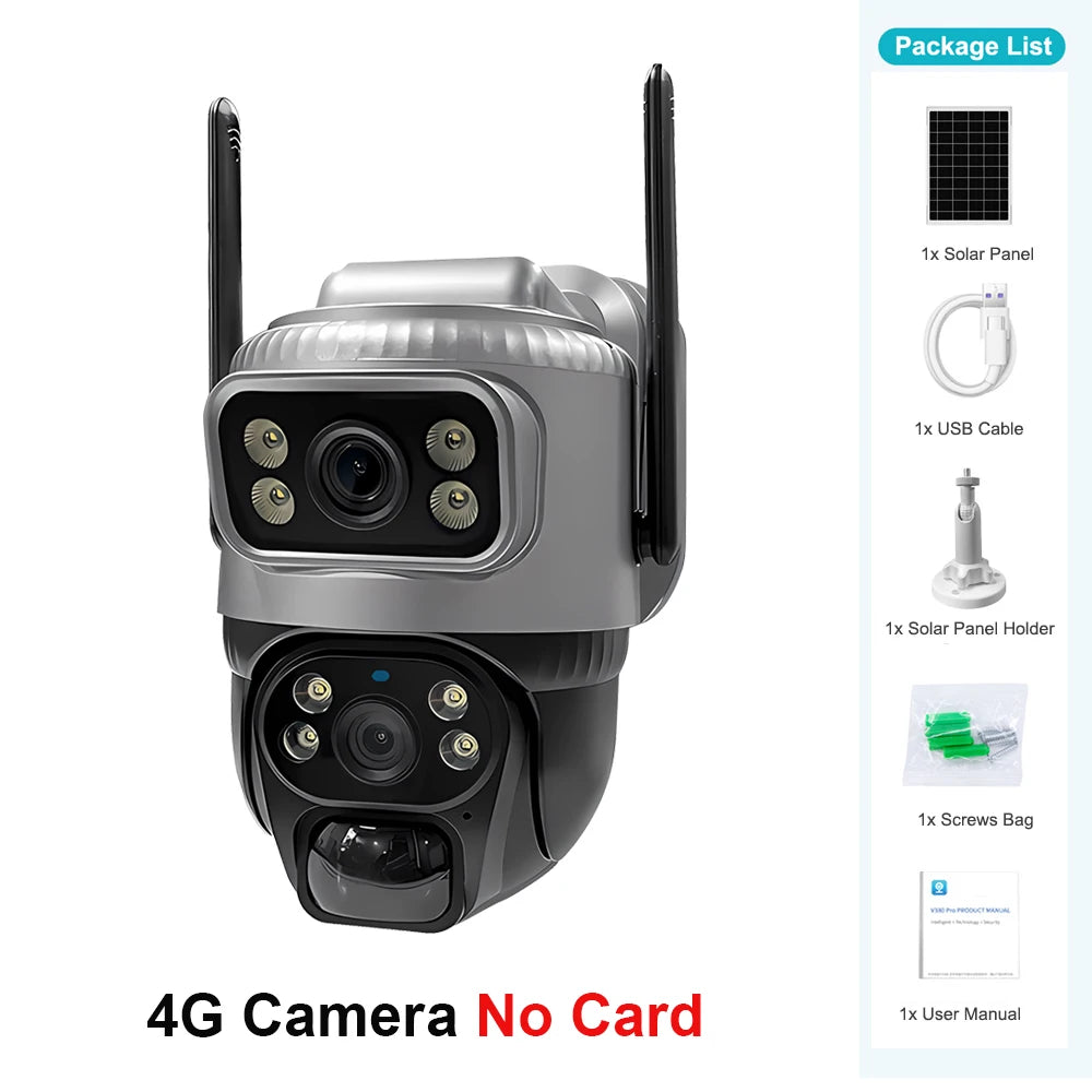 V380 Dual Lens 4G Solar Camera