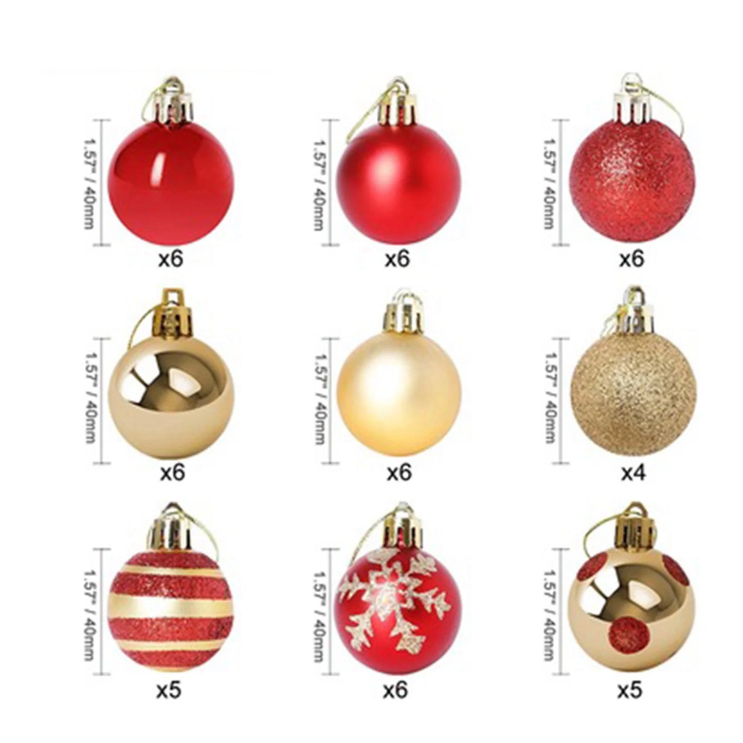 50Pcs Christmas Tree Decorations Balls