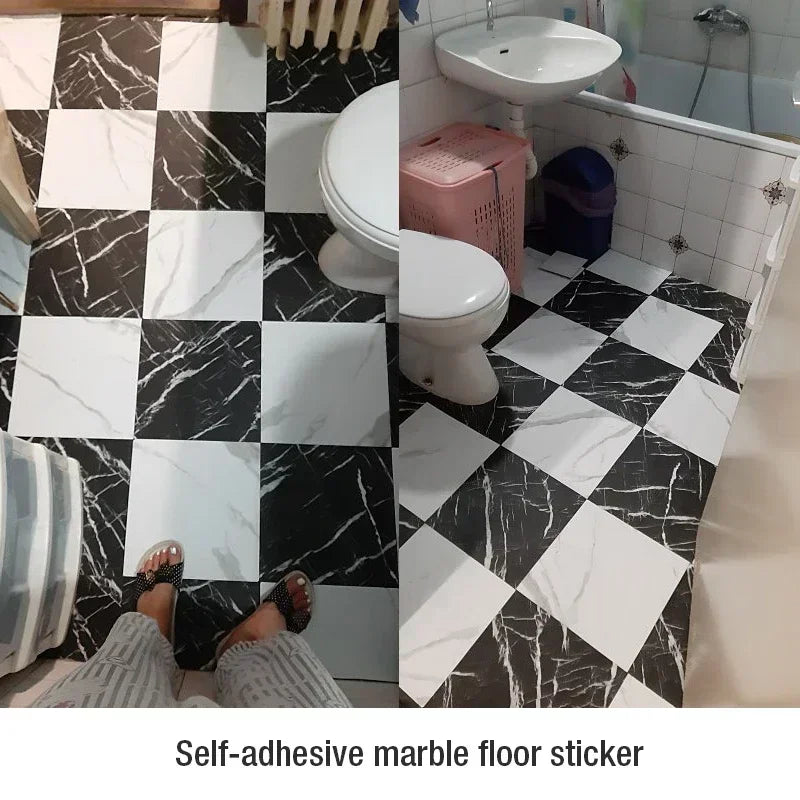 10 self-adhesive imitation marble tile floor stickers PVC