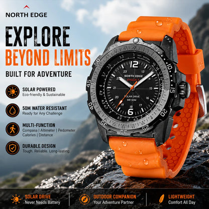 NORTH EDGE TRITON Men's Military-Inspired Stainless Steel Watch
