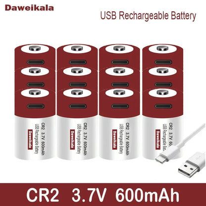 3.7V Lithium CR2 USB Rechargeable Battery +Free C-type Cable