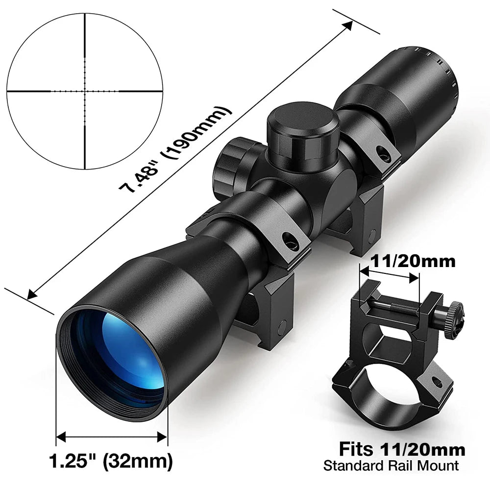 4X32 Compact Scope Mil-dot Crosshair