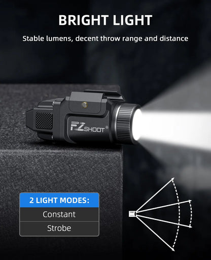 500 Lumens Pistol Rechargeable FlashLight EZ